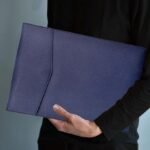 Blue High-Quality A4 PU Leather Vertical Document Portfolio - Image 3