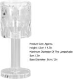 1PCS-Crystal Table Lamp, LED Mini Clear Plastic Crystal Desk Lamp