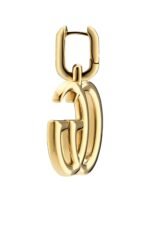 Pair of Gucci GG Marmont Mini Earrings featuring the iconic Double G logo in gold-tone brass