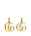 Pair of Gucci GG Marmont Mini Earrings featuring the iconic Double G logo in gold-tone brass