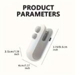 Handheld white mini bag sealer with USB-C port sealing a plastic potato chip bag.