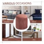 Round rose gold velvet ottoman with a unique pleated wrinkle design and plush padded top.