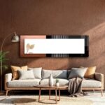 A 39x39 inch vertical wall mirror featuring a vibrant UV printed frame on 4mm tempered safety glass.