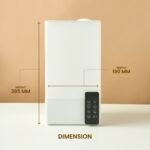 Large white electrical aroma humidifier with remote control, 38.5cm height.