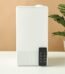 Large white electrical aroma humidifier with remote control, 38.5cm height.