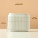 Black electric aroma diffuser with orange LED flame-effect mist.