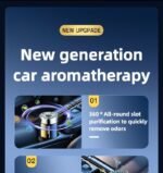 Compact natural solid car aromatherapy. Air freshener mounted on a car air vent