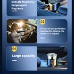 Compact natural solid car aromatherapy. Air freshener mounted on a car air vent