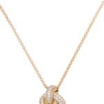 Close-up of Kate Spade Double Knot Pave Pendant with cubic zirconia stones