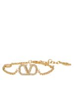 Valentino Garavani gold-tone VLogo bracelet with Swarovski crystals