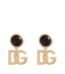 Front view of gold Dolce & Gabbana DG logo clip-on earrings