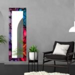 Premium 39.3 inch tempered glass wall mirror with HD UV printed frame