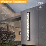 Long black rectangular IP65 waterproof LED wall lamp for outdoor villa lighting.