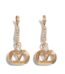Valentino Garavani Ovalette Earrings in gold metal with Swarovski crystal detailing.