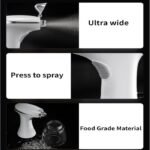 350ml electric oil sprayer bottle for cooking with silicone pump and fine mist nozzle.