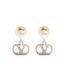 Valentino Garavani VLogo Signature earrings featuring pearls and Swarovski crystals on gold-tone metal.