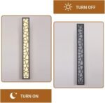 Long black rectangular IP65 waterproof LED wall lamp for outdoor villa lighting.