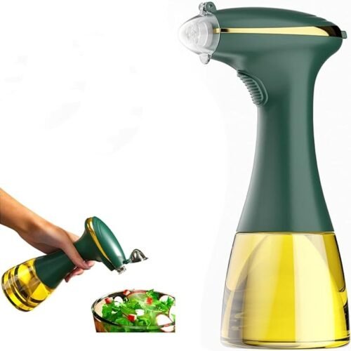 350ml electric oil sprayer bottle for cooking with silicone pump and fine mist nozzle.