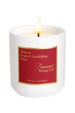 Maison Francis Kurkdjian Baccarat Rouge 540 luxury candle with a red and gold label.