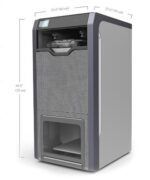 The Foldimate automatic clothes folding machine with neatly folded shirts.