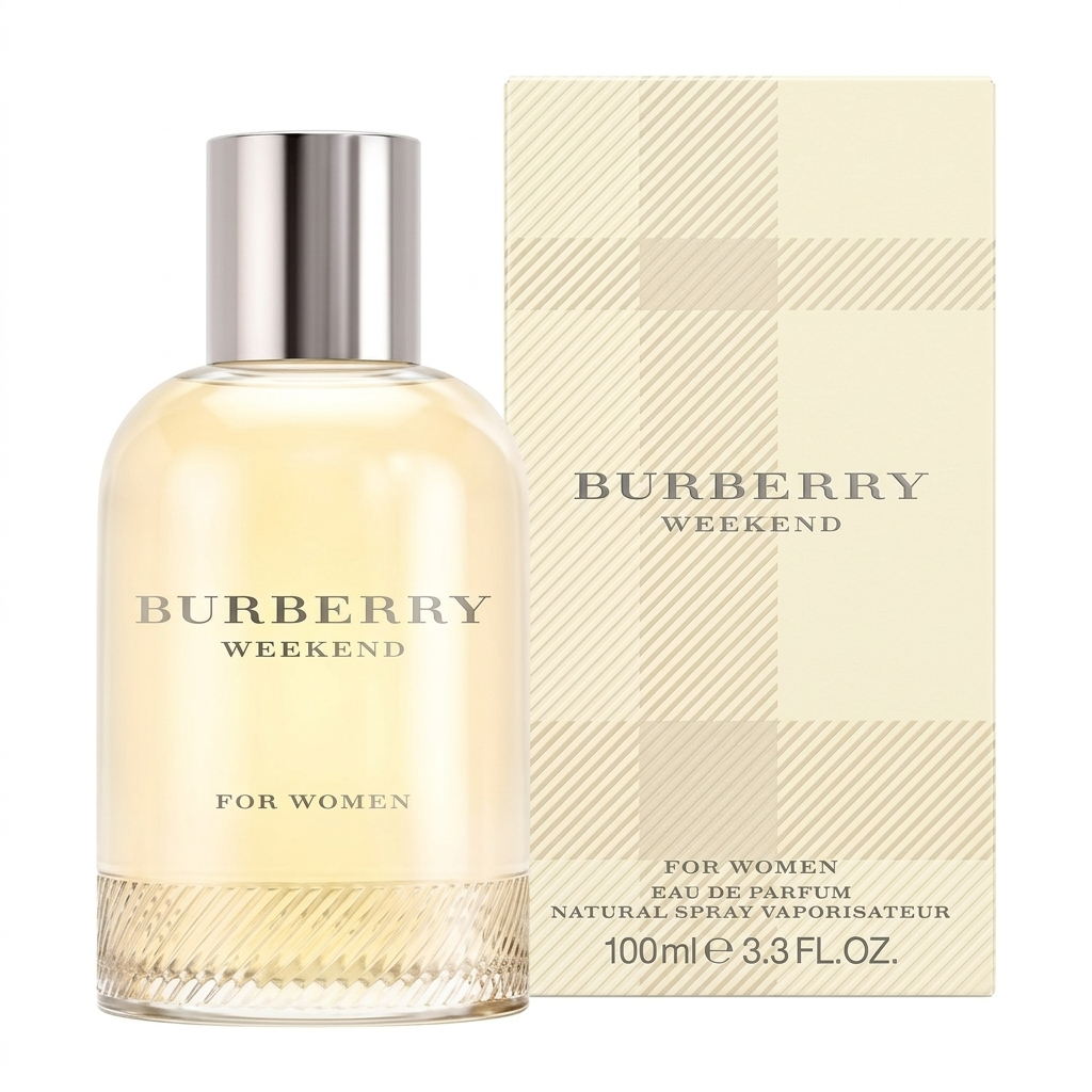 burberry-weekend-for-women-100ml-eau-de-parfum-bottle Burberry Weekend For Women 100ml Eau De Parfum perfume bottle with packaging box