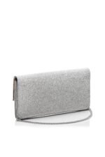 Jimmy Choo Emmie glitter leather clutch bag with detachable crossbody chain