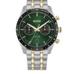 Front view of BOSS Tourmaster Two-Tone Bracelet Watch in stainless steel