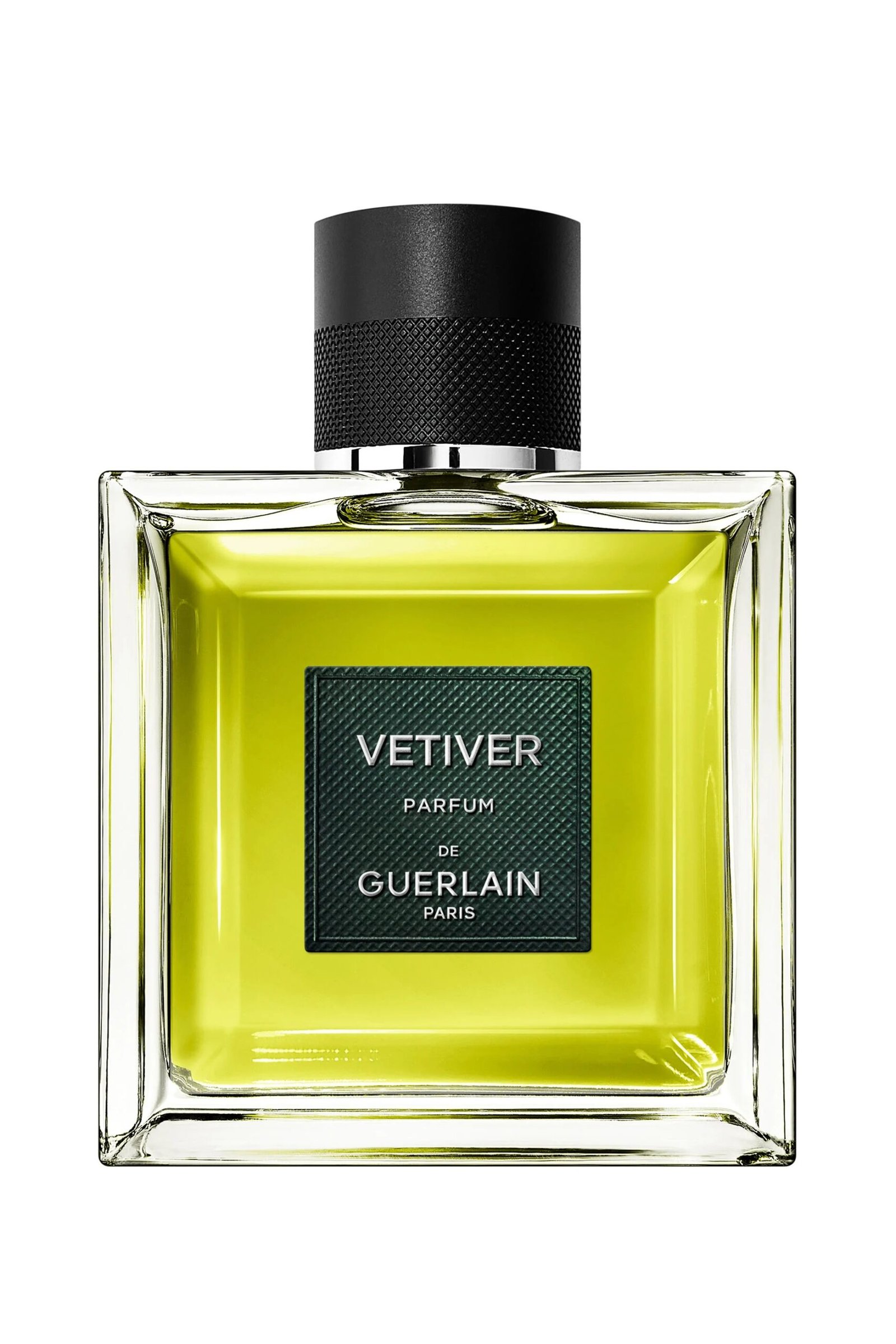 guerlain-vetiver-parfum-intense-bottle-luxury The elegant glass bottle of Guerlain Vétiver Parfum showing the rich golden fragrance liquid.