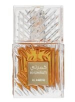 Al Aqeeq Khumrati unisex perfume bottle showcasing its elegant Arabian design.
