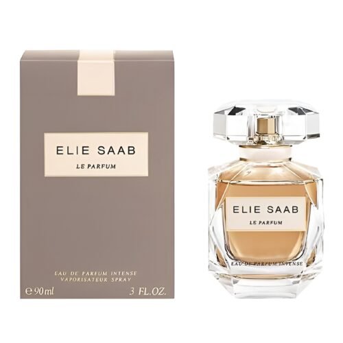 Clear jewel-cut glass bottle of Elie Saab Le Parfum Eau de Parfum 90ml.