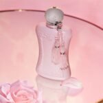 The iconic pink bottle of Parfums de Marly Delina Eau de Parfum with tassel