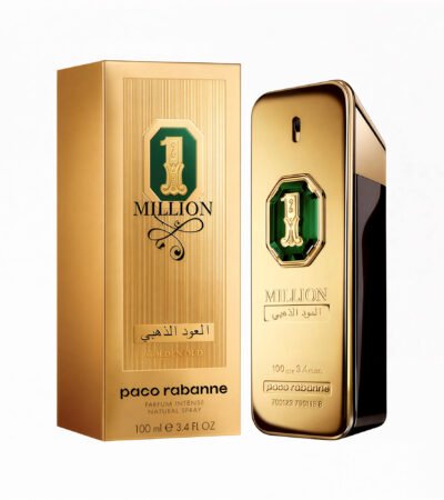 Paco Rabanne 1 Million Golden Oud 100 ml Eau de Parfum gold bottle.