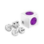 Orchid Purple PowerCube Rewirable with four interchangeable international travel plugs.