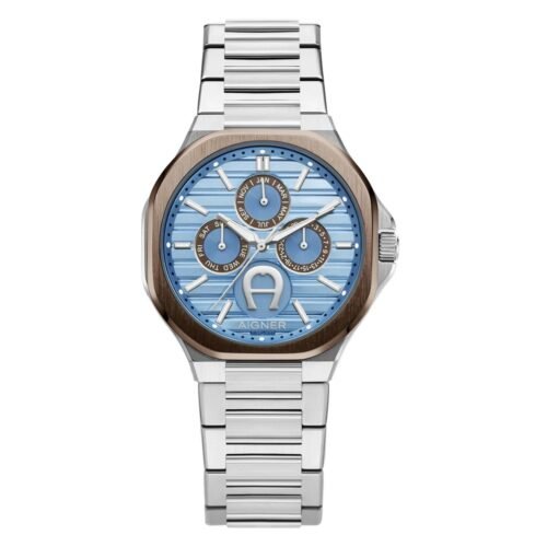 Aigner Fermo AIAGW266002W men's watch with silver stainless steel case and analog dial.