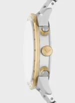 Emporio Armani Mario silver stainless steel men's chronograph watch.