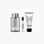 Montblanc Explorer Platinum 100ml EDP bottle showing its silver textured design.