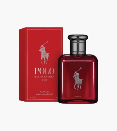 75ml sleek red bottle of Ralph Lauren Polo Red EDP for men with a woody scent profile.