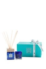 Acqua dell’Elba Notte d’Estate home diffuser and candle in deep blue glass bottles.