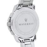 Maserati Successo Men's Chronograph watch in silver stainless steel with multi-color strap.