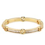 Gucci Blondie Crystal Bangle Bracelet in gold-toned brass with interlocking G logo.