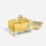 Rectangular gold bottle of Dolce&Gabbana The One Eau de Parfum for women.