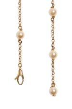 Valentino Garavani Ovalette bracelet in gold-finish metal with pearls and Swarovski crystals.