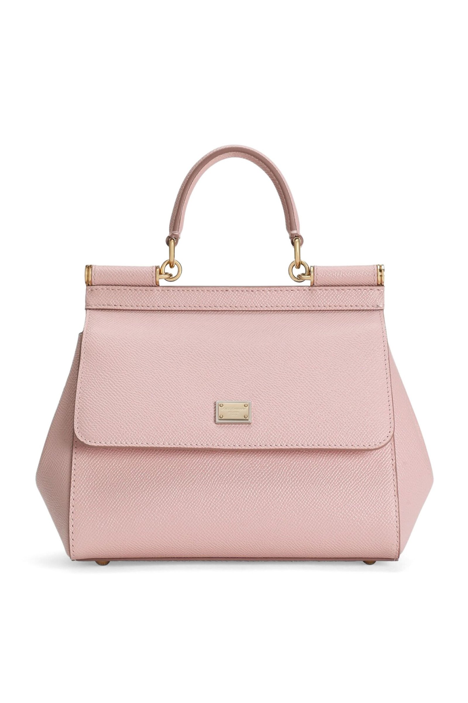 Dolce-Gabbana-Medium-Sicily-Black-Front Front view of Dolce & Gabbana Medium Sicily Handbag in black Dauphine calfskin