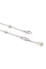 Valentino Garavani VLogo Signature bracelet with pearls and Swarovski crystals in rhodium-tone metal.
