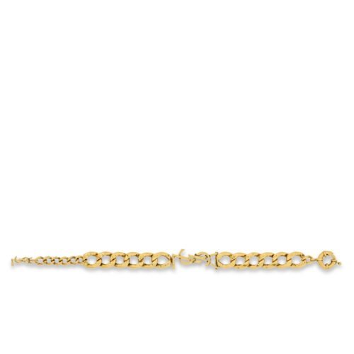 Saint Laurent Cassandre Chain Bracelet in polished brass featuring the YSL monogram.