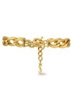 Saint Laurent Cassandre Chain Bracelet in polished brass featuring the YSL monogram.