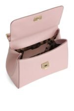 Front view of Dolce & Gabbana Medium Sicily Handbag in black Dauphine calfskin