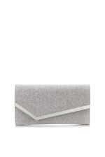 Jimmy Choo Emmie glitter leather clutch bag with detachable crossbody chain