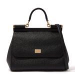 Dolce & Gabbana Dauphine Miss Sicily bag in textured leather with leopard lining