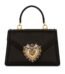 Small black satin Dolce & Gabbana Devotion bag with pearl-inlaid heart logo